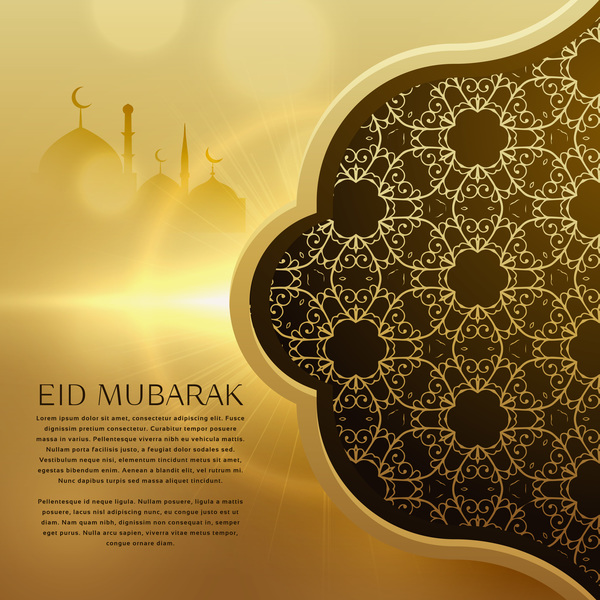 Mubarak floral Eid dorato arredamento  