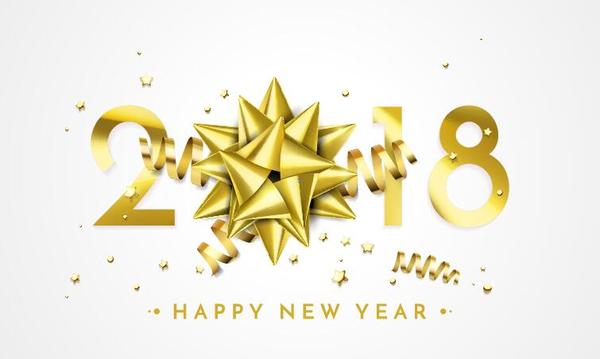 neue Jahr golden Farbband 2018 