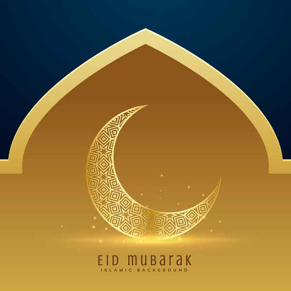 Mubarak Eid dorato blu 