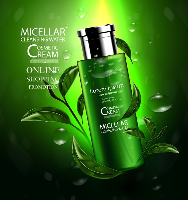 tè reklam kosmetiska gröna grädde affisch 
