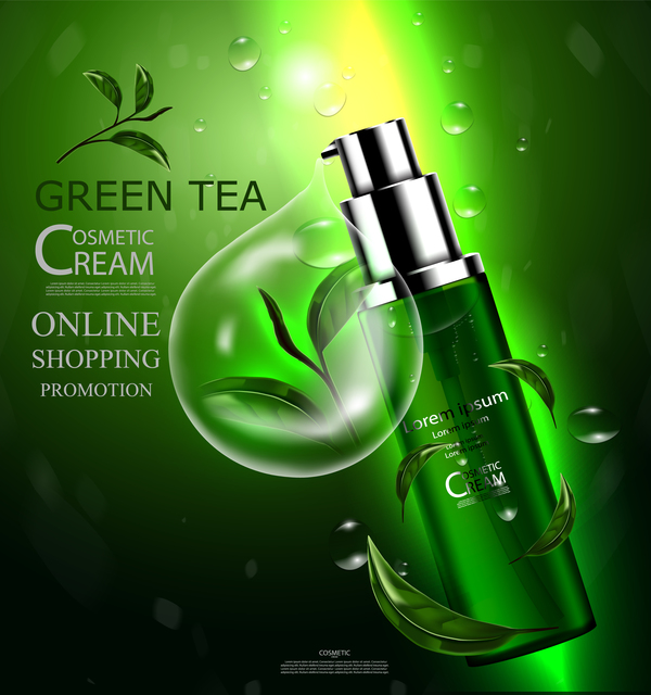 Werbung tee poster Kosmetik grün creme 
