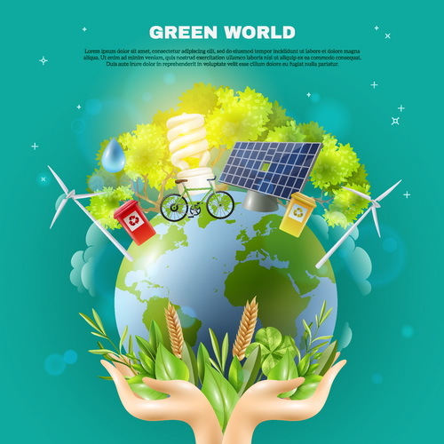 världen grön affisch 
