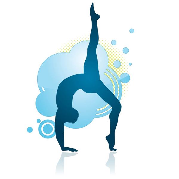 silhouette Gymnastik blau 
