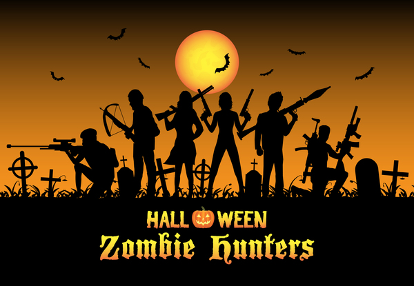 zombie jägare halloween affisch 
