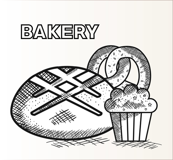 hand drawn bakery 