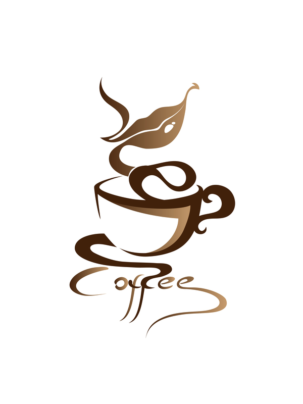 、コーヒー、手、ロゴ 