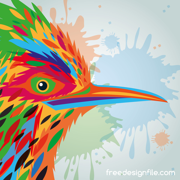 watercolor hand drawn bird 