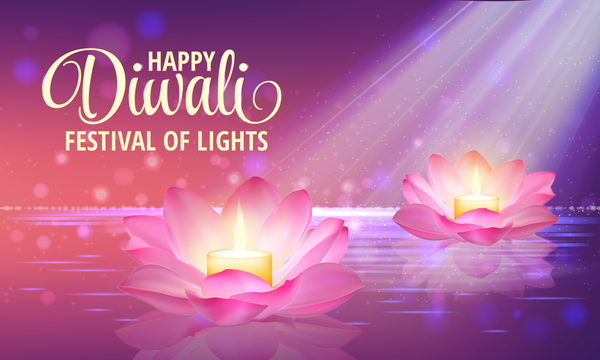light happy fete Diwali 