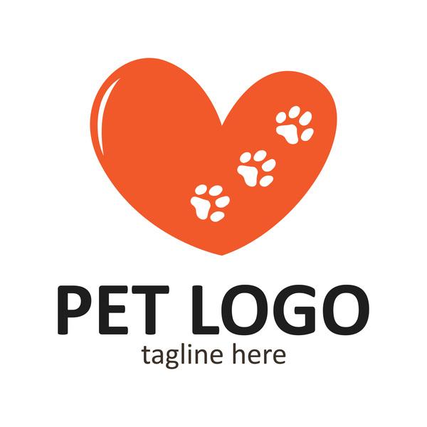 sällskapsdjur logotyp hjärta form 