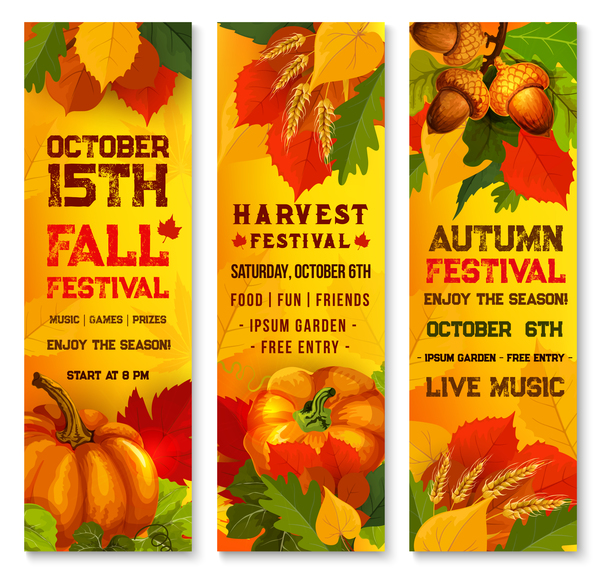 vertikale Herbst Hallo banner 