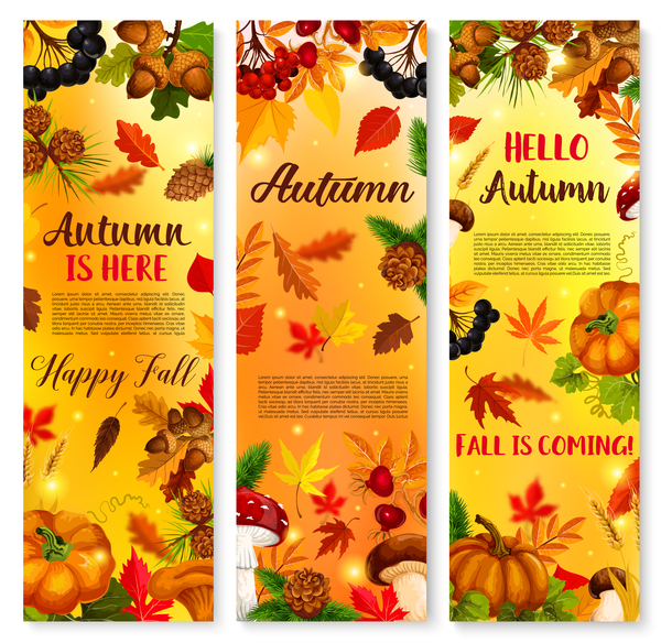 vertikale Herbst Hallo banner 