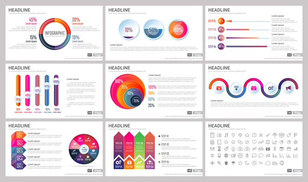 Sammlung riesig Infografik business 