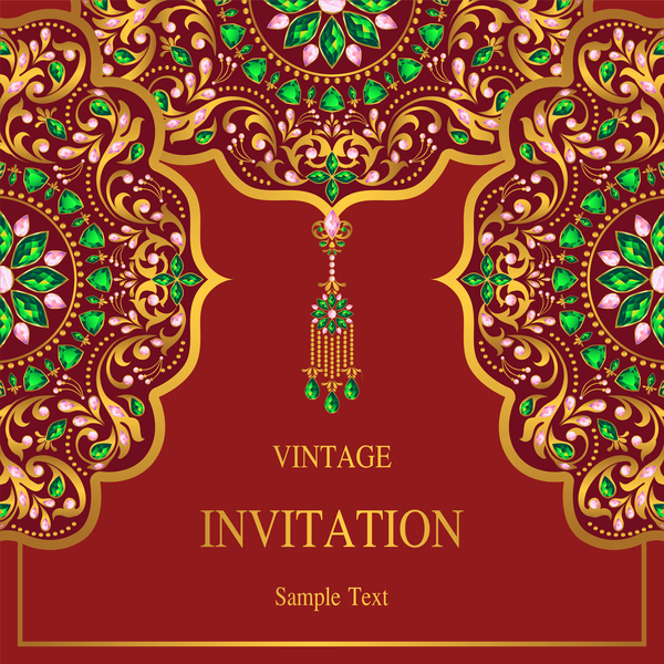 vintage stili invito india carta 