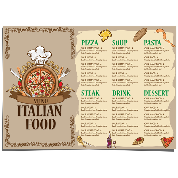 menu Italien Cuisine 
