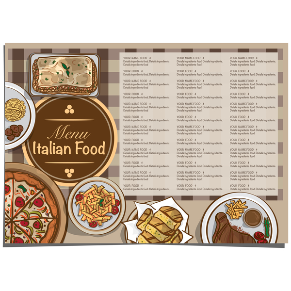 menu Italienisch Essen 