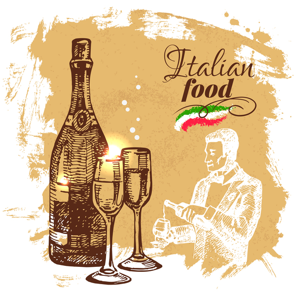 vintage poster Cucina italiana cibo 