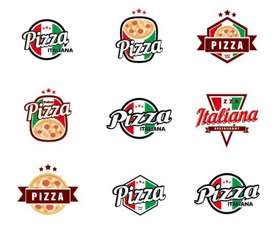 、イタリア、ロゴ、ピザ 