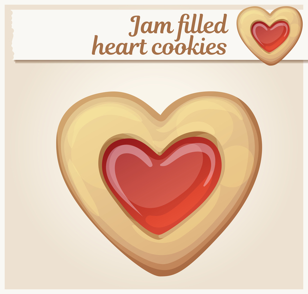 riempiti marmellata i cookie cuore  