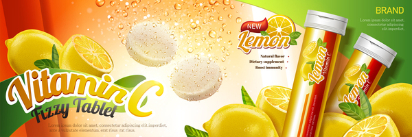 Zitrone Werbung vitamin tablette flzzy 