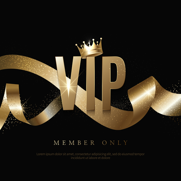 vip Schwarz Luxus Karte golden Einladung 