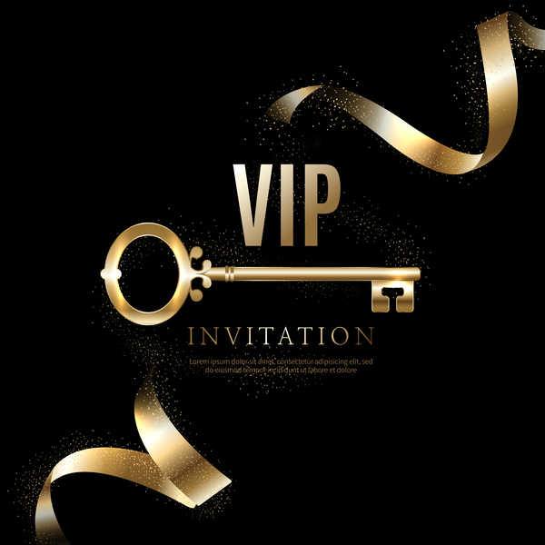 vip Schwarz Luxus Karte golden Einladung 