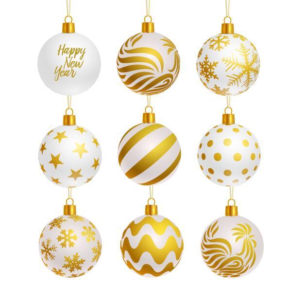 palle Natale lusso dorato decorazione bianco 