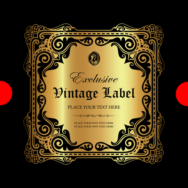 ornament Luxus label gold 