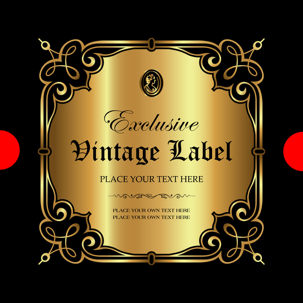 ornament Luxus label gold 