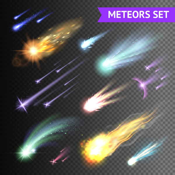 trasparente palle di fuoco Meteore le comete 
