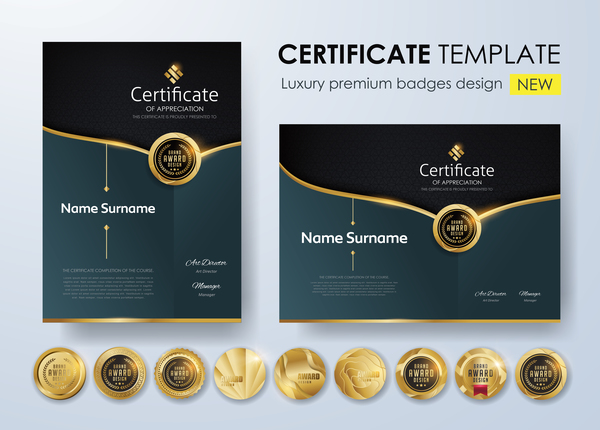 moderno golden distintivo certificato 