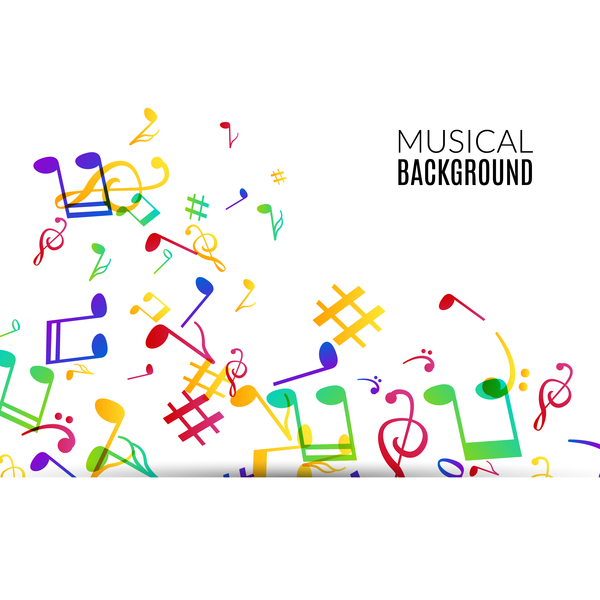 note Musicbackground musical colorato 