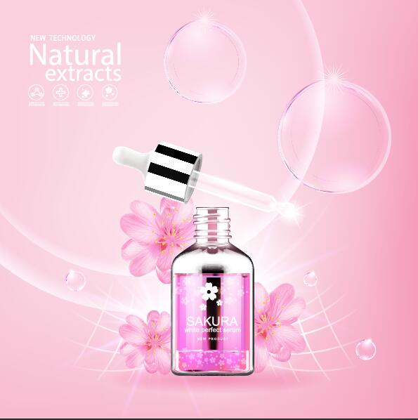 sakura Publicité produit de beauté poster naturelles extraits 