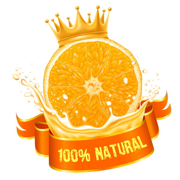 Saft orange natürliche Etiketten 