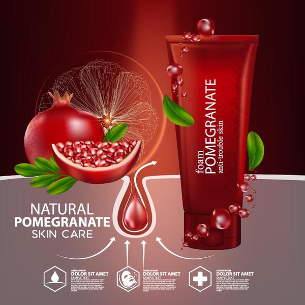 reklam Naturlig kosmetiska granatäpple affisch 