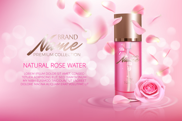 Rosa poster Natura cosmetici acqua 