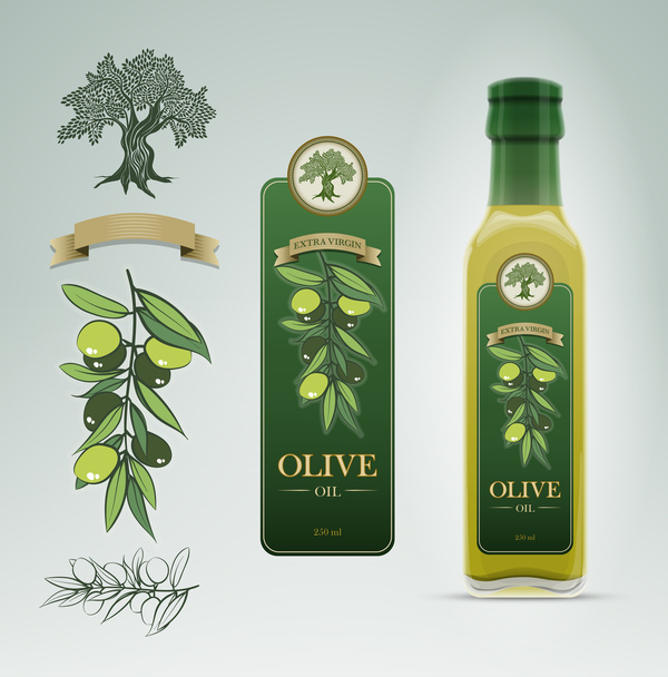 Olivenöl Öl Flasche etikett 