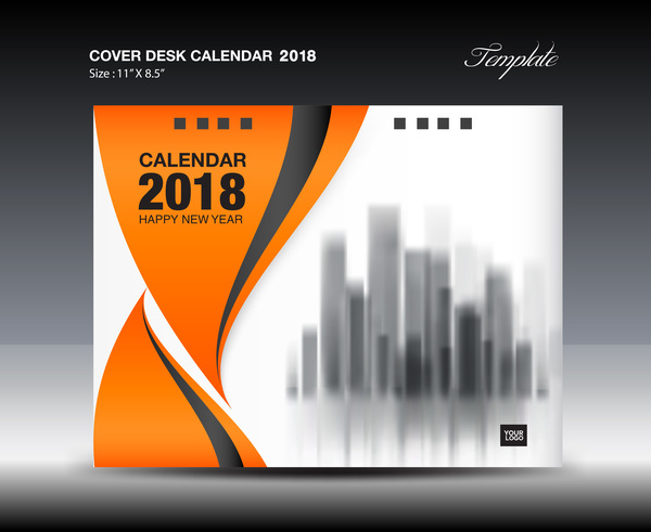 Schreibtisch orange Kalender decken 2018  