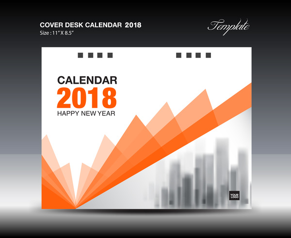 orange couvrir calendar bureau 2018  