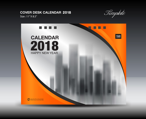 orange couvrir calendar bureau 2018 