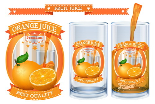orange jus étiquettes 