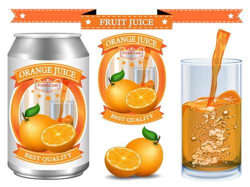 orange jus étiquettes 