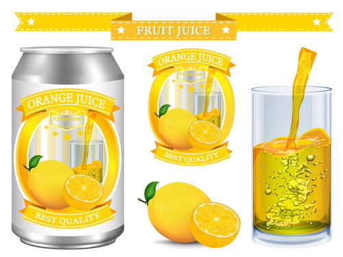 orange juice etiketter 