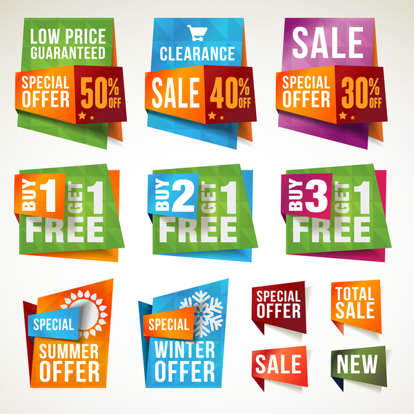 sale origami labels 