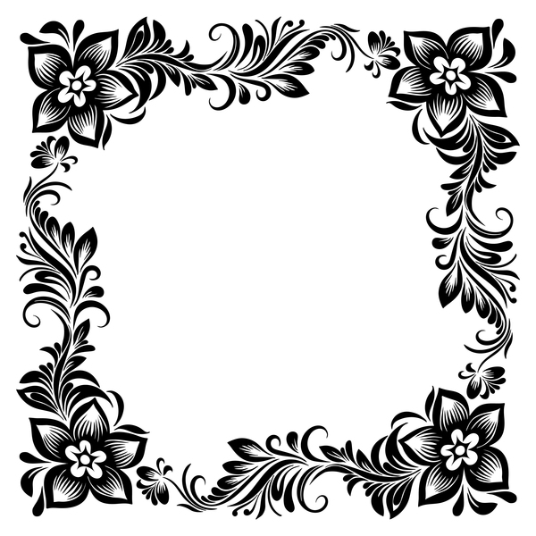 ornamento frame font retrò floral 