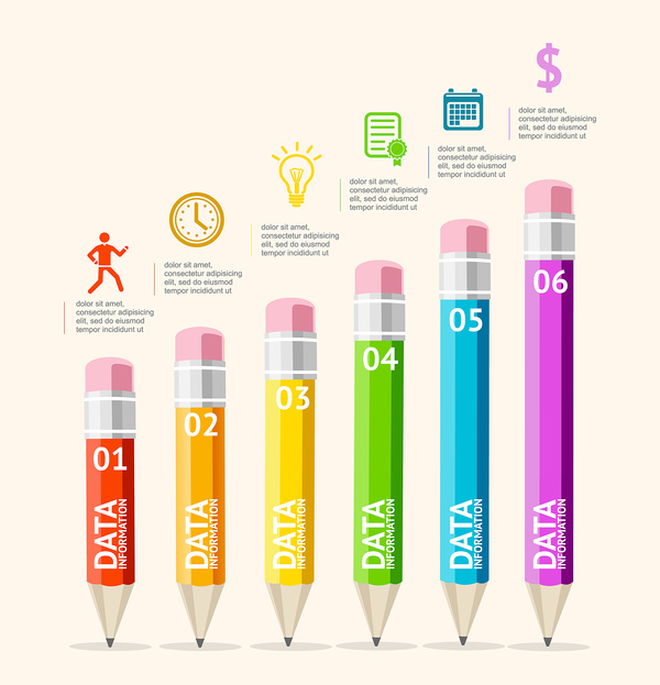 moderno matita infografica business 