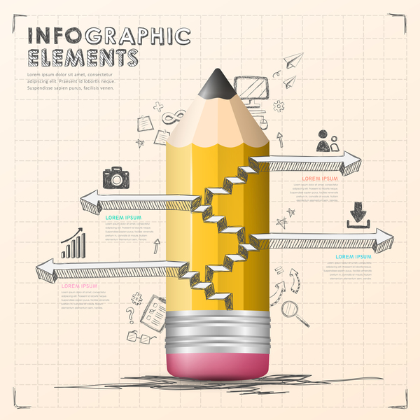 moderno matita infografica business 