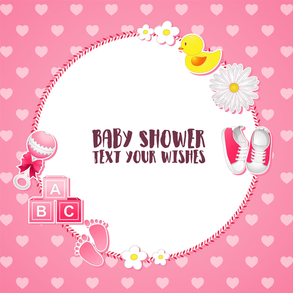 、赤ちゃん、カード、ピンク シャワー 