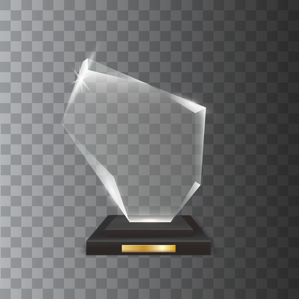 Trophäe polygon Glas award Acryl 