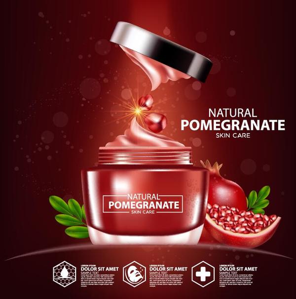 Werbung poster Pflege Kosmetik Haut Granatapfel 