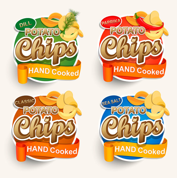 des pommes de terre des étiquettes chips 